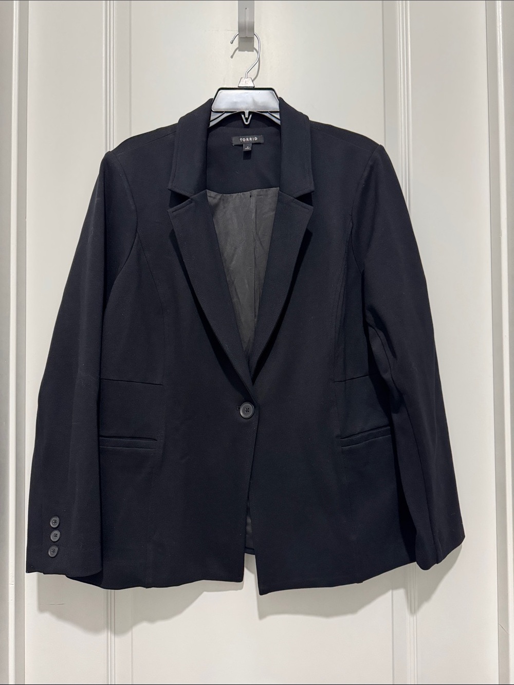 Torrid Black Single-Button Ponte Knit Blazer 2x